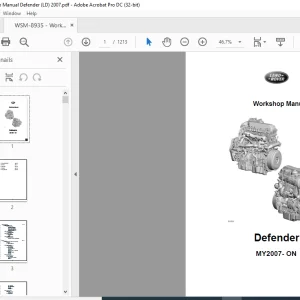 Land Rover Defender MY2007- ON Workshop Manual - PDF DOWNLOAD