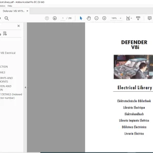 Land Rover Defender V8i Electrical Library Manual LRL0190ENG - PDF DOWNLOAD