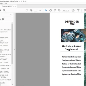 Land Rover Defender V8i Workshop Manual Supplement LRL0185ENG - PDF DOWNLOAD