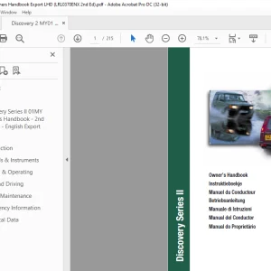 Land Rover Discovery Series II 01MY Owner's Handbook Manual LRL0370ENX - PDF DOWNLOAD