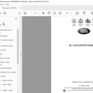 Land Rover Discovery Series II 2004MY In-Car Entertainment Manual LRL0638ENG - PDF DOWNLOAD