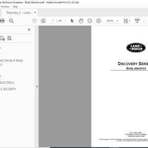 Land Rover Discovery Series II Body Electrics Manual - PDF DOWNLOAD
