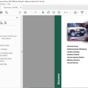 Land Rover Discovery Series II Electrical Library Manual VDL100000 - PDF DOWNLOAD