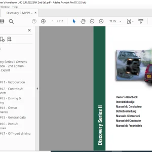 Land Rover Discovery Series II Owner’s Handbook Manual LRL0322ENX - PDF DOWNLOAD
