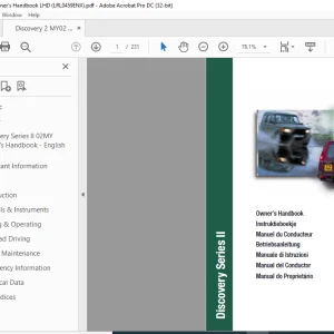 Land Rover Discovery Series II Owner's Handbook Manual LRL0459/2ENX - PDF DOWNLOAD
