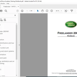 Land Rover FREELANDER 2001 MY Workbook Manual - PDF DOWNLOAD