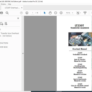 Land Rover LT230T Transfer box Overhaul Manual LRL0081ENG - PDF DOWNLOAD