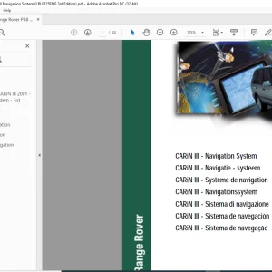 Land Rover Range Rover CARiN III - Navigation System Manual LRL0325ENG - PDF DOWNLOAD