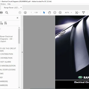 Land Rover Range Rover Electrical Circuit Diagrams Manual LRL0499ENX - PDF DOWNLOAD