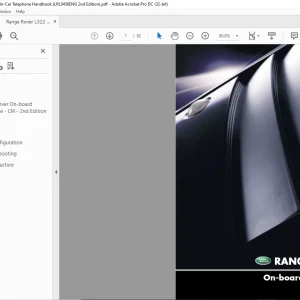 Land Rover Range Rover L322 On-board Telephone Manual LRL0456ENG - PDF DOWNLOAD