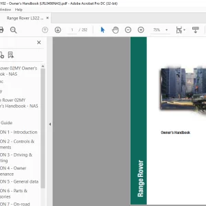 Land Rover Range Rover L322 Owner's Handbook Manual LRL0486NAS - PDF DOWNLOAD