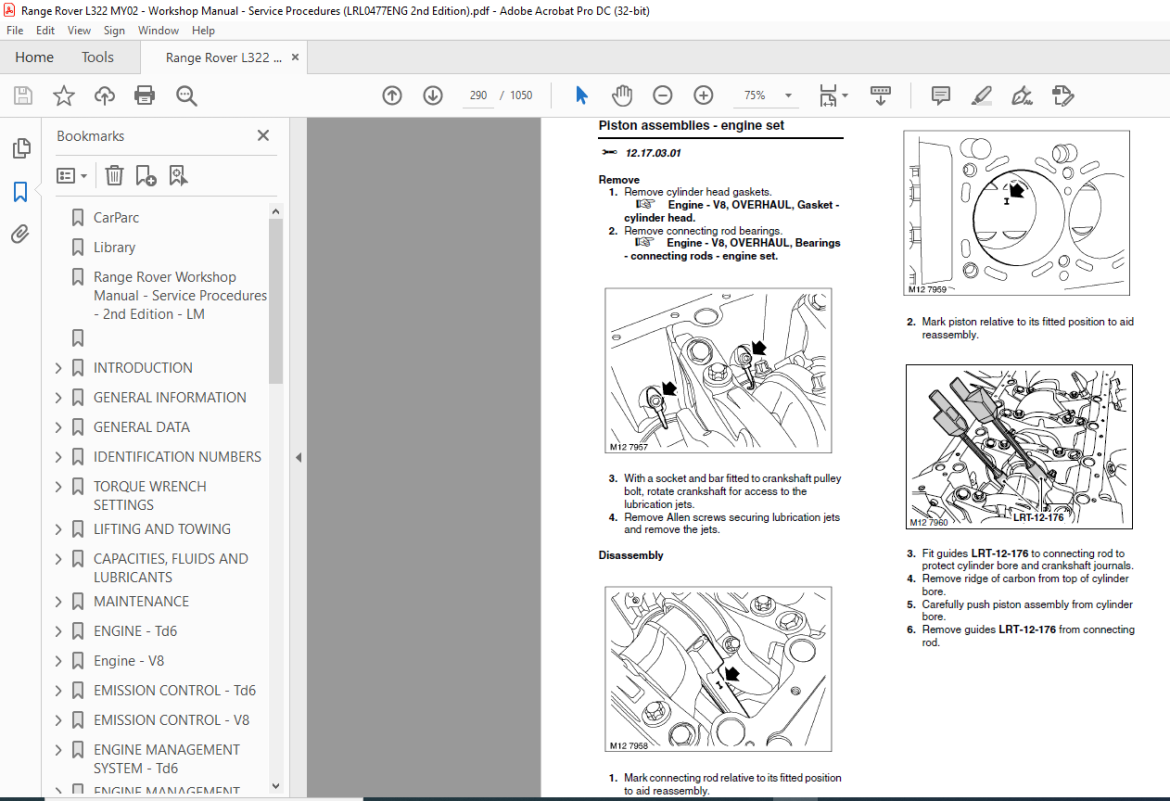 Land Rover Range Rover L322 Service Procedures Workshop Manual ...