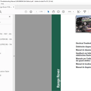 Land Rover Range Rover P38 MY97 Electrical Troubleshooting Manual LRL0086ENG - PDF DOWNLOAD