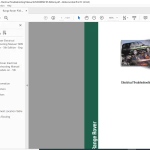 Land Rover Range Rover P38 MY99 Electrical Troubleshooting manual Manual LRL0329 - PDF DOWNLOAD