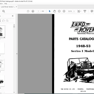 Land Rover Series I (1948-1953) Parts Catalogue Manual - PDF DOWNLOAD