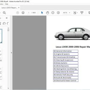 Lexus LS430 2000-2006 Repair Manual - PDF DOWNLOAD