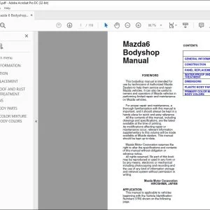 Mazda 6 Bodyshop Manual - PDF DOWNLOAD
