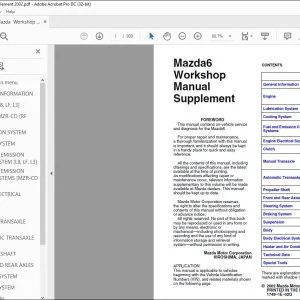 Mazda6 Workshop Manual Supplement - PDF DOWNLOAD