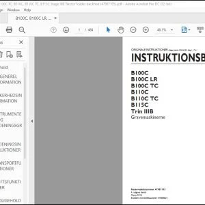 New Holland B100C B100C LR B100C TC B110C B110C TC B115C Trin IIIB Gravemaskinerne INSTRUKTIONSBOG 47987195 - PDF DOWNLOAD