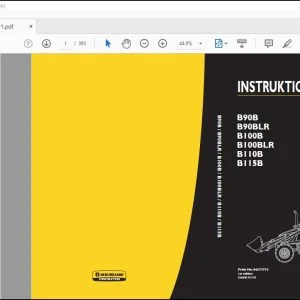 New Holland B90B B90BLR B100B B100BLR B110B B115B INSTRUKTIONSBOG 84277772 - PDF DOWNLOAD