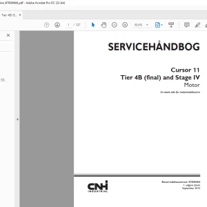 New Holland Cursor 11 Tier 4B (final) and Stage IV Motor SERVICEHÅNDBOG 47608464 - PDF DOWNLOAD