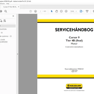 New Holland Cursor 9 Tier 4B (final) Motor SERVICEHÅNDBOG 47606163 - PDF DOWNLOAD