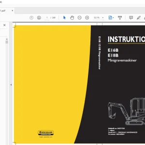 New Holland E16B E18B Minigravemaskiner INSTRUKTIONSBOG 84371763 - PDF DOWNLOAD