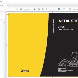New Holland E18SR Minigravemaskiner INSTRUKTIONSBOG 84345582 - PDF DOWNLOAD