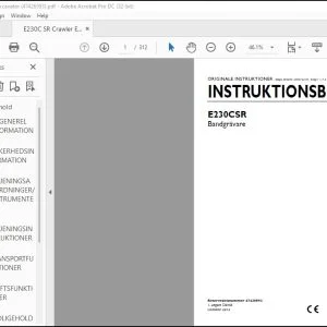 New Holland E230CSR Bandgrävare INSTRUKTIONSBOG 47426593 - PDF DOWNLOAD
