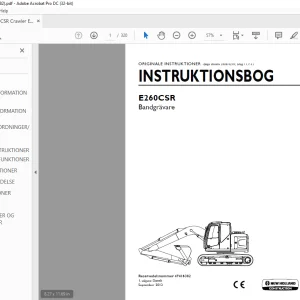 New Holland E260CSR Bandgrävare Excavator INSTRUKTIONSBOG 47416382 - PDF DOWNLOAD