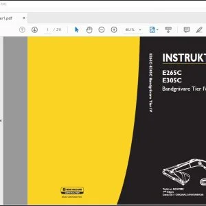 New Holland E265C E305C Bandgrävare Tier IV INSTRUKTIONSBOG 84347088 - PDF DOWNLOAD