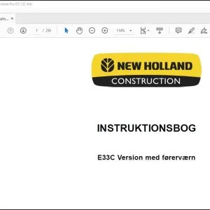 New Holland E33C Minigravemaskinen INSTRUKTIONSBOG 51661288 - PDF DOWNLOAD