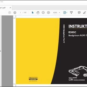 New Holland E385C Bandgrävare ROPS Tier IV INSTRUKTIONSBOG 84360940 - PDF DOWNLOAD