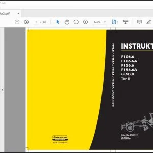 New Holland F106.6 F106.6A F156.6 F156.6A GRADER Tier III INSTRUKTIONSBOG 87609119 - PDF DOWNLOAD