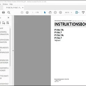 New Holland F106.7A F106.7 F156.7A F156.7 Vejhøvl INSTRUKTIONSBOG 47421978 - PDF DOWNLOAD