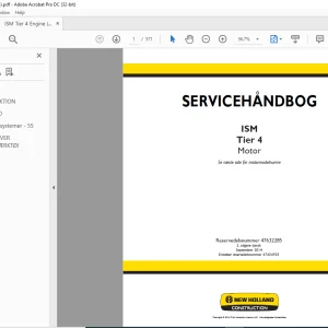 New Holland ISM Tier 4 Motor SERVICEHÅNDBOG 47632285 - PDF DOWNLOAD