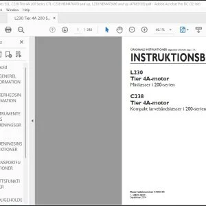 New Holland L230 Tier 4A-motor Minilæsser i 200-serien C238 Tier 4A-motor Kompakt larvebåndslæsser i 200-serien INSTRUKTIONSBOG 47685105 - PDF DOWNLOAD