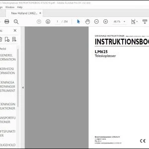 New Holland LM625 Teleskoplæsser INSTRUKTIONSBOG 47529219 - PDF DOWNLOAD