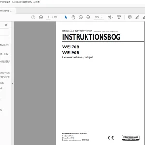 New Holland WE170B WE190B Gravemaskine på hjul INSTRUKTIONSBOG 47476376 - PDF DOWNLOAD
