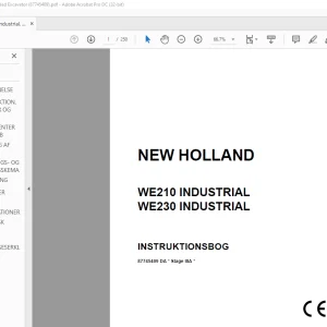 New Holland WE210 INDUSTRIAL WE230 INDUSTRIAL INSTRUKTIONSBOG 87745409 - PDF DOWNLOAD