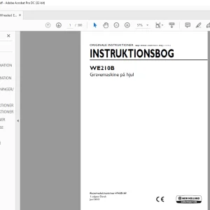 New Holland WE210B Gravemaskine på hjul INSTRUKTIONSBOG 47485169 - PDF DOWNLOAD