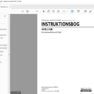 New Holland WE210B Gravemaskine på hjul INSTRUKTIONSBOG 47986943 - PDF DOWNLOAD