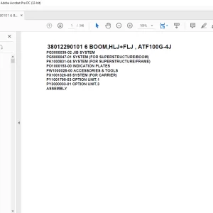 Tadano Crane 38012290101 6 BOOM,HLJ+FLJ , ATF100G-4J Spare Parts Manual - PDF DOWNLOAD