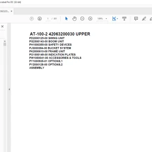 Tadano Crane AT-100-2 42063200030 UPPER Spare Parts Catalog Manual - PDF DOWNLOAD
