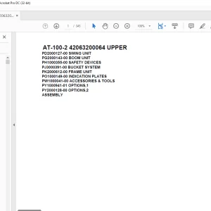 Tadano Crane AT-100-2 42063200064 UPPER Spare Parts Catalog Manual - PDF DOIWNLOAD