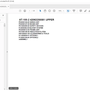 Tadano Crane AT-100-2 42063200081 UPPER Spare Parts Catalog Manual - PDF DOWNLOAD