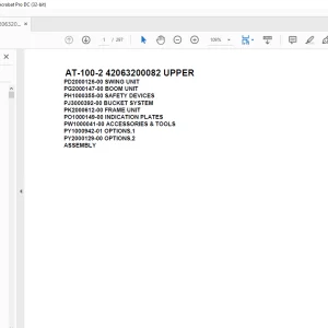 Tadano Crane AT-100-2 42063200082 UPPER Spare Parts Catalog Manual - PDF DOWNLOAD