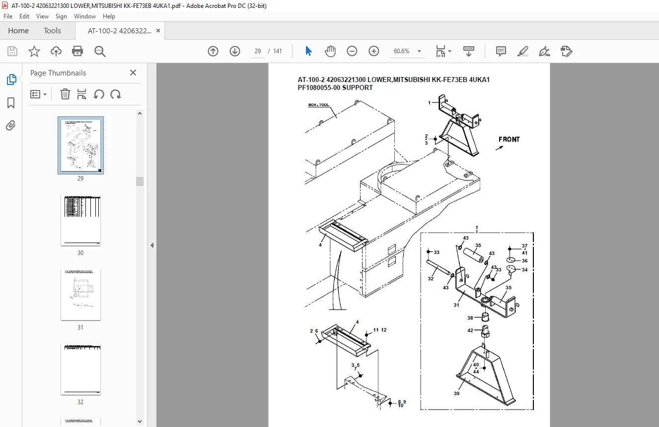 Tadano Crane AT-100-2 42063221300 LOWER,MITSUBISHI KK-FE73EB 4UKA1 Spare Parts Catalog Manual - PDF DOWNLOAD - Image 2