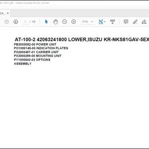 Tadano Crane AT-100-2 42063241800 LOWER,ISUZU KR-NKS81GAV-5EXY Spare Parts Catalog Manual - PDF DOWNLOAD