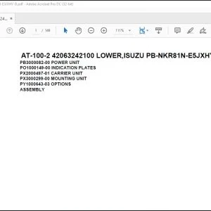 Tadano Crane AT-100-2 42063242100 LOWER,ISUZU PB-NKR81N-E5JXHY-B Spare Parts Catalog Manual - PDF DOWNLOAD